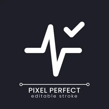 Heartbeat animation applying pixel perfect white linear ui icon for dark theme 스톡 일러스트