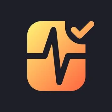 Heartbeat animation effect applying orange solid gradient ui icon for dark theme Illustrazione stock