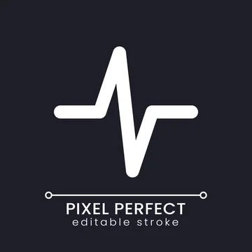 Heartbeat animation effect pixel perfect white linear ui icon for dark theme Stock Illustration