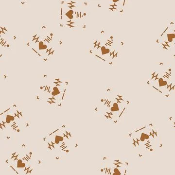 Heartbeat authentication glyph seamless pattern Illustrazione stock