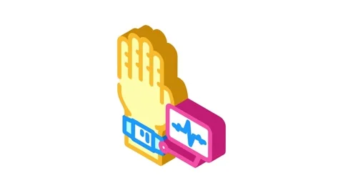 Heartbeat authentication isometric icon animation Stock Footage 327282461