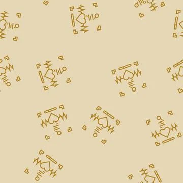 Heartbeat authentication line seamless pattern Illustrazione stock