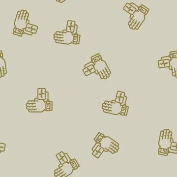 Heartbeat authentication line vector seamless pattern Illustrazione stock