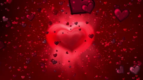 Heartbeat Background Floating Hearts Romantic Valentine Love Concept Видео 336612113