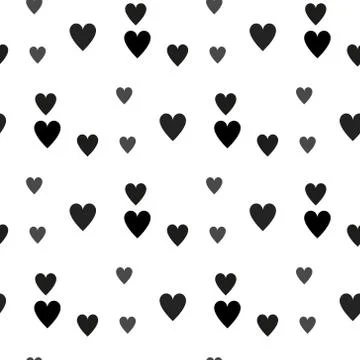 Heartbeat dark seamless vector pattern or background made with black gray ico Stock Illustration