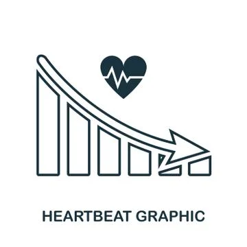 Heartbeat Decrease Graphic icon. Mobile app, printing, web site icon. Simple 库存插图