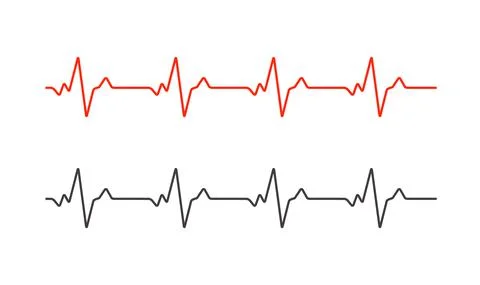 Heartbeat ecg electrocardiogram vector graph wave line. Ekg cardio heart beat Stock Illustration