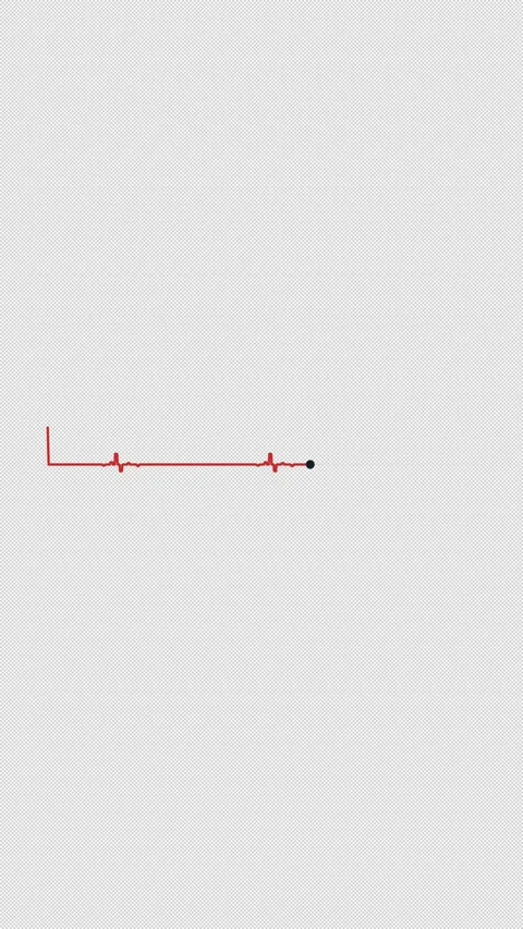 Heartbeat ECG Pulse Line 2Beat Red 2 Beat Overlay Alpha 4K Vertical 9x16 Light Stock Footage 339507649