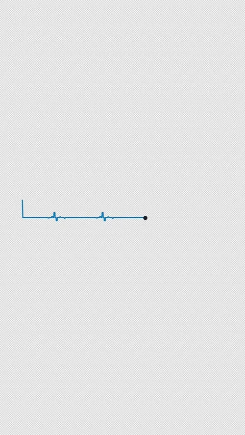 Heartbeat ECG Pulse Line 3Beat Cyan 3 Beat Overlay Alpha 4K Vertical 9x16 Light 库存影片 339507640