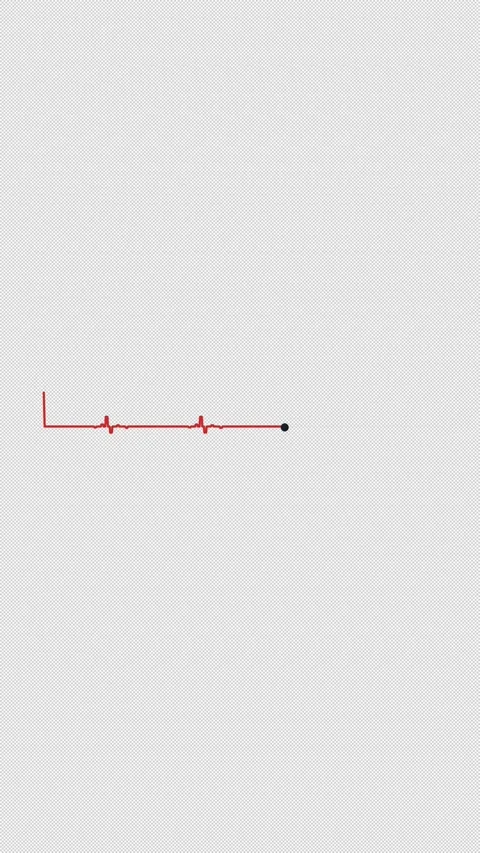 Heartbeat ECG Pulse Line 3Beat Red 3 Beat Overlay Alpha 4K Vertical 9x16 Light Vídeos de archivo 339507643