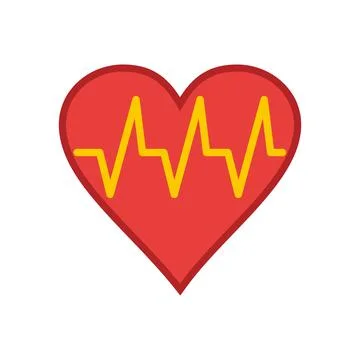 Heartbeat flat icon Stock Illustration