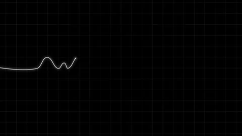 Heartbeat with Heart Shape Centered Line isolated on black background Stock Footage 307311815