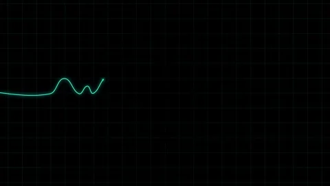 Heartbeat with Heart Shape Centered Line isolated on black background Stock Footage 307311821
