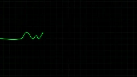 Heartbeat with Heart Shape Centered Line isolated on black background Stock Footage 307311822