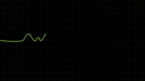 Heartbeat with Heart Shape Centered Line isolated on black background Stock Footage 307311828