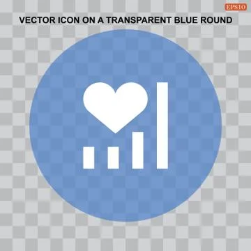 Heartbeat Heart Shape Icon Vector flat design style Stock Illustration