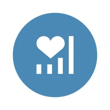 Heartbeat Heart Shape Icon Vector flat design style Stock Illustration