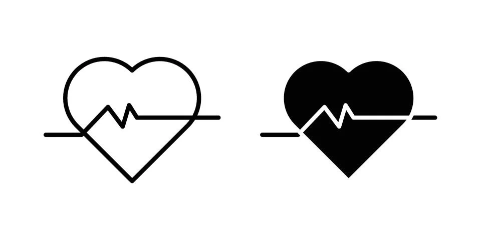 Heartbeat icon graphic element. web icon set Illustrazione stock