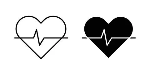Heartbeat icon vector art Illustrations Illustrazione stock