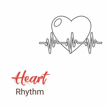 Heartbeat icon vector. electro-cardiogram Line rhythm and Heart shape illustr Stock Illustration