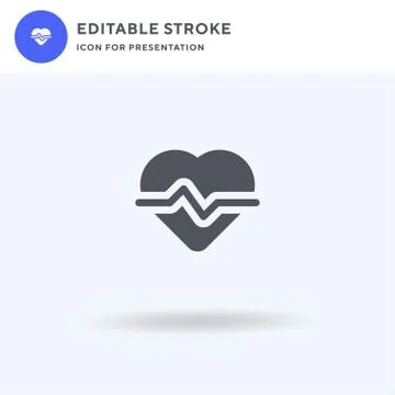 Heartbeat icon vector, filled flat sign, solid pictogram isolated on white, l イラスト素材