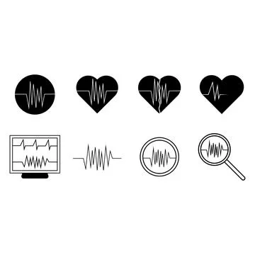Heartbeat icon vector Stock Illustration