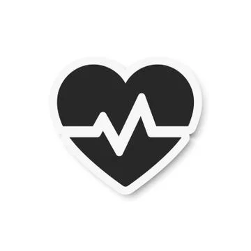 Heartbeat icon on the white background Stock Illustration