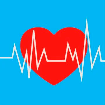 Heartbeat icon on white background. Vector illustration in trendy flat style Stock Illustration