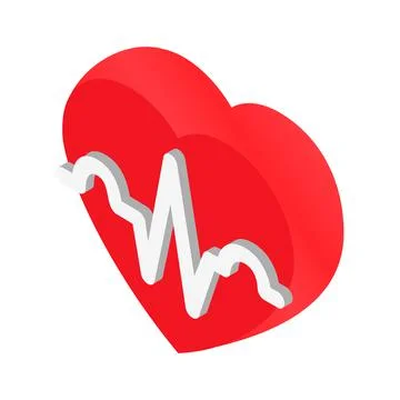 Heartbeat isometric 3d icon Stock Illustration