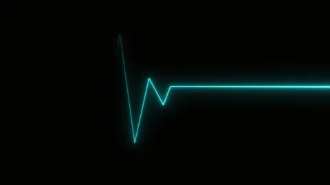 Heartbeat line 4k neon light heartbeat display screen medical research show.. Stock Footage 291946192