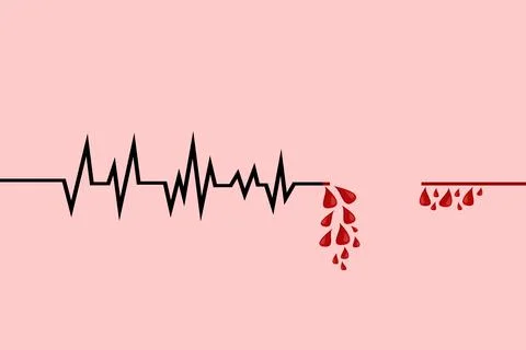 Heartbeat line break sign Vector illustration. Stock Illustration