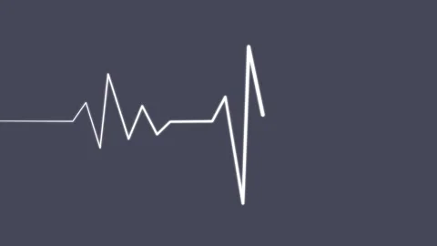 Heartbeat Line Flowing on Dark Background, Looping Medical Background Video Stock Footage 317430295