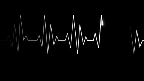 Heartbeat line graph pulse traces simple medical style graphic animation Stock Footage 340384476