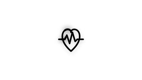 Heartbeat Line Icon Animation Loop White Background Stock Footage 340541232