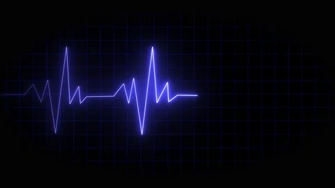 Heartbeat line with neon effect in a smooth loop. EKG heart rate monitor He.. Stock Footage 289666984
