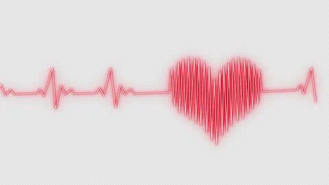 Heartbeat line pulse wave motion graphic shows medical monitoring of vital .. Stock Footage 338018945