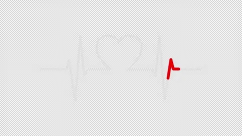 Heartbeat line transforms into a red heart symbol animation video Stock Footage 330425799