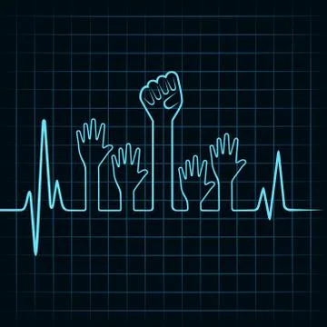 Heartbeat make helping and unity hand stock vector Stock Illustration