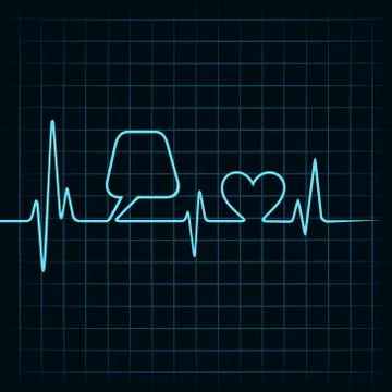 Heartbeat make a message bubble and heart icon stock vector 스톡 일러스트