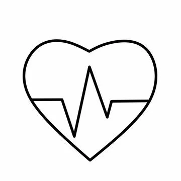 Heartbeat or pulse flat vector icon Illustrazione stock