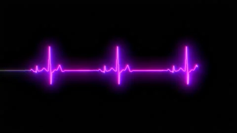 Heartbeat Pulse On Black Background Video stock 133528150