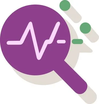 Heartbeat pulse graph analysis icon symbol Stock Illustration