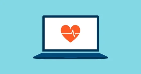 Heartbeat pulse on a laptop screen Stock Footage 118091216