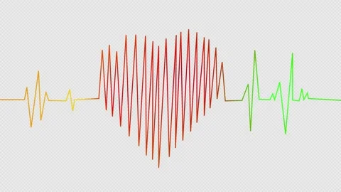 Heartbeat pulse line animation forming heart shape on black background repr.. Stock Footage 338019142
