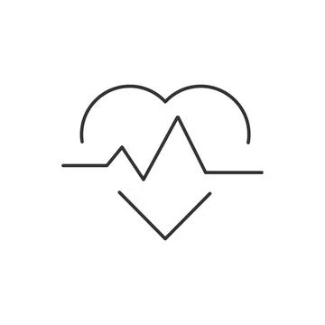 Heartbeat pulse, linear medical vector icon. White background. Vector illustr Stock Illustration