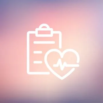 Heartbeat record thin line icon Stock Illustration