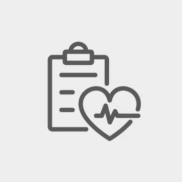 Heartbeat record thin line icon Stock Illustration
