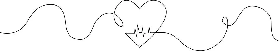 Heartbeat representation with ekg line Vector Illustrazione stock
