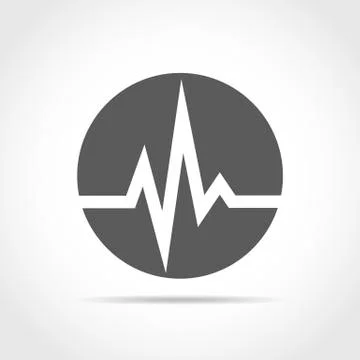 Heartbeat sign in the circle. Vector illustration. Stock Illustration