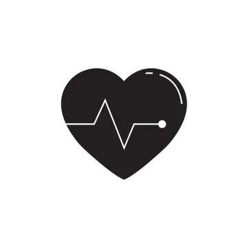 Heartbeat solid icon, cardio, vector graphics Illustrazione stock